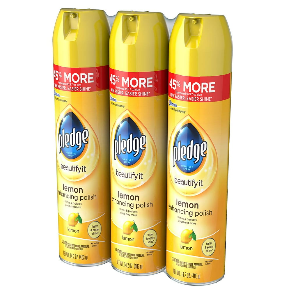 Pledge Furniture Spray Lemon, 3pk, 14.2oz each