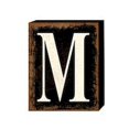 thumbnail image 1 of Black 'M' Wood Block Sign, 1 of 1
