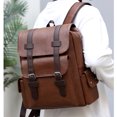 thumbnail image 2 of Qonioi Leather Laptop Backpack, Large Capacity Work Business Travel Bag for Men Fits 15.6 Inch Notebook, Computer Backpack, Travel Bag, 2 of 5