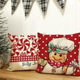thumbnail image 6 of Merry Christmas Gingerbread Man Decorative Throw Pillow Covers 18x18 Set of 4, Xmas Peppermint Candy Polka Dot Stripe Red Cushion Case Decor, Holly Jolly Winter Holiday Home Decoration for Sofa, 6 of 6