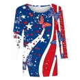 thumbnail image 5 of ZQUUVOU 4Th Of July Shirts Women's T-Shirt Button Henley V Neck Short Sleeve Print Stars And Stripes Tops Blue (2XL), 5 of 5