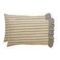 thumbnail image 3 of VHC Brands Farmhouse Bedding-Sawyer Mill Tan Pillow Case Set of 2, Standard Pillowcase Set 21x30, Dark Creme White 2 Count, 3 of 5