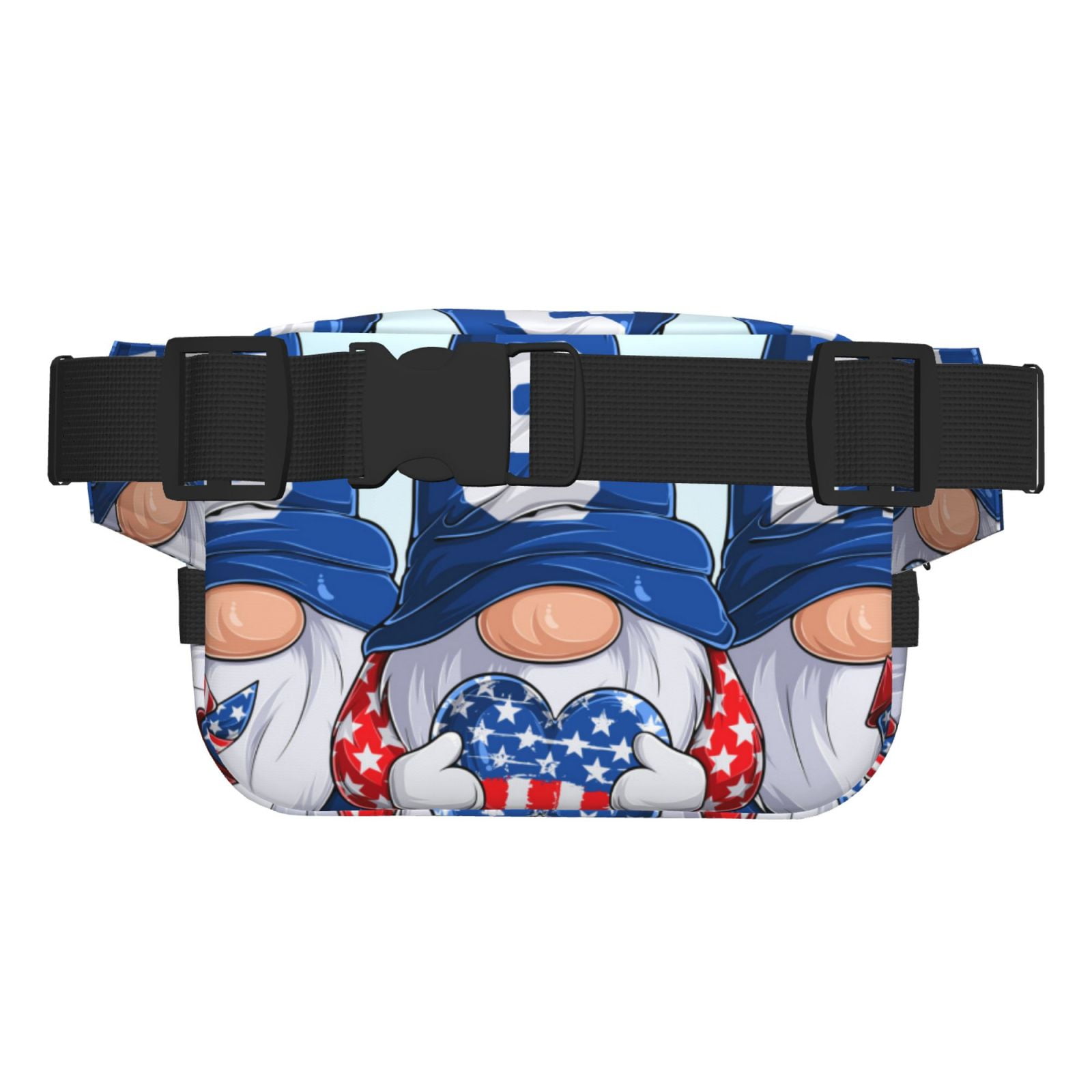 Picia Cute Gnomes in USA Print Square Double-Layer Waist Bag Mini Adjustable Waist Belt Bag Exercise Running Travel Hiking
