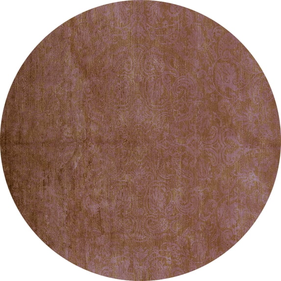 Ahgly Company Indoor Round Oriental Turquoise Blue Industrial Area Rugs, 5' Round
