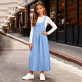 thumbnail image 6 of Ruyang Girls Overall Dresses Spaghetti Strap Sleeveless Maxi Dress Flowy A-Line Beach Vacation Casual Dress for Kids, 6 of 9