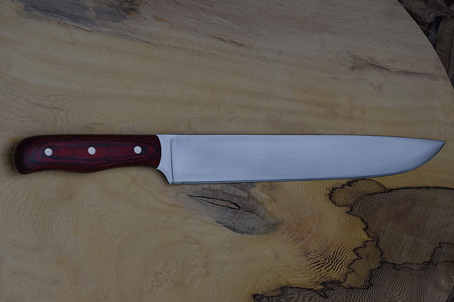 Almazan® Custom Hand Forged Stainless Steel 17" Kitchen Knife with Color Wood Handle, Multiuse Knife