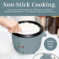 thumbnail image 4 of COOK WITH COLOR Rice Cooker, 6-Cup with Tempered Glass Lid, Gray Blue, 4 of 8