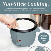 COOK WITH COLOR 6-Cup Rice Cooker 300-Watt Cooking Pot Kitchen Appliance, Gray