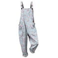 thumbnail image 6 of Women's Vintage Floral Overalls, Cotton Boho Casual Floral Bib Jumpsuit, Summer Baggy Adjustable Strap Romper, Adjustable Strap Casual Overall Pants with Pockets, Beach Vacation,Hot Pink4XL, 6 of 6