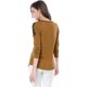 thumbnail image 5 of Camiseta Para Mujer Mangas Raglán Apliques Bordados Florales Bloque De Color Marron L Unique Bargains Camiseta, 5 of 6