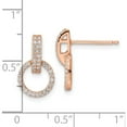thumbnail image 4 of Sterling Silver Polished Rose-Tone Cz Circle Dangle Post Earrings (15.25 X 9.15) Made In China qe16209, 4 of 5