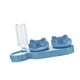 thumbnail image 3 of Cuencos triples para gatos, cuencos elevados e inclinados para agua y comida, suministros para mascotas, bebederos automáticos para exteriores, Azul claro, 3 of 9