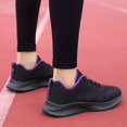 thumbnail image 2 of PEASKJP Women Shoes Tennis Sneakers Casual Lace Up Lightweight Running Shoes Sneakers for Gym Running Work Purple 8.5, 2 of 5