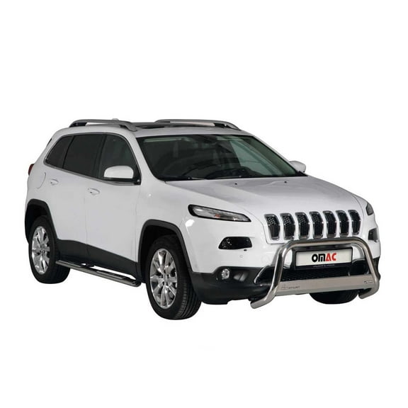 Bull Bar Push Front Bumper Grille for Jeep Cherokee 2014-2023 Silver 1 Pc