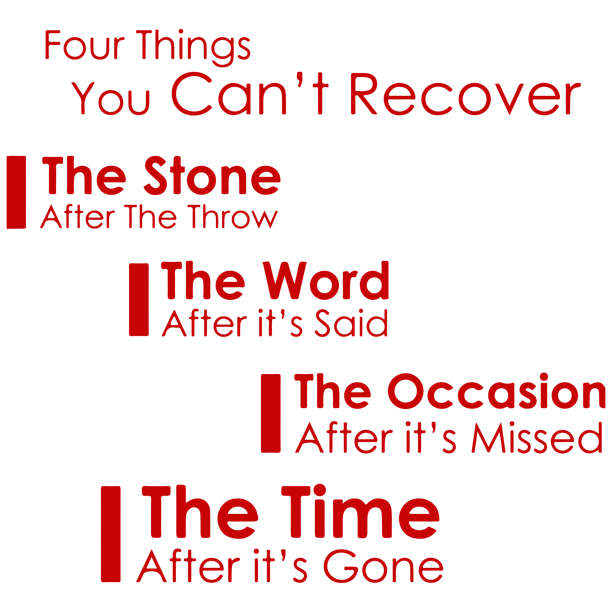 Four Things You Can T Recover The Stone Aftera Vinyl Decal Sticker Quote Small Red Walmart Com Walmart Com
