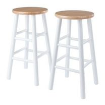 Huxton 2-Pc Counter Stools; 24"; Natural & White