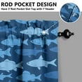 thumbnail image 5 of Kitchen Curtains 24 Inch Short - 3 Panel Set, Shark Whale Dolphin Ocean Theme, Rod Pocket Window Curtain, 100% Polyester for Nautical Farmhouse Kitchen, Easy Wash, 5 of 6