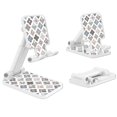 thumbnail image 2 of WIRESTER White Foldable Phone Stand for Desk, Adjustable Portable Cell Phone Holder for iPhone 17, 16, 15, 14 and Android Smartphones - Elegant Moroccan Pattern, 2 of 6
