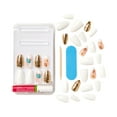 thumbnail image 3 of KISS Voguish Fantasy, Press On Nails, Foliage, White, Medium Almond, 28 Count, 3 of 7