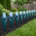 thumbnail image 7 of 6 Pack - Garden Edging Fence - Modular Flower Bed Border, Plastic Pathway Border for Yard and Landscaping, Weather-Resistant Outdoor Edging, Easy No-Tool Assembly, Light Blue, Ccwuwei, 7 of 7