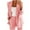 Pink, variant on Busydd 2 Piece Outfits for Women Dressy Casual Solid Color Open Front Button Blazer Jackets High Waisted Straight Leg Pants Suits Plus Size Business Work Office Suit Sets S-5XL