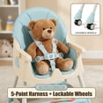 thumbnail image 4 of YUCHANG 4- in-1 Baby High Chair,Adjustable Convertible Infant Baby Feeding Chair Booster for Eating with Detachable Double Tray,5 Point Harness, 4 of 6