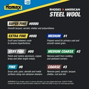 Homax Rhodes American Steel Wool Assorted Grades, 12 Pads