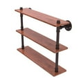 thumbnail image 2 of Pipeline Collection 22 Inch Ironwood Triple Shelf, 2 of 7