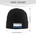 thumbnail image 3 of LNWH Knitted Acrylic Hat, Natural Snow Mountain Scenery Pattern Winter Beanie Hat for Cold Weather, Black, 3 of 8