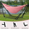 thumbnail image 2 of Hammock with Foldable Stand, 2 in 1 Hammock and Swinging Chair with Carrying Bag, Portable Camping Chair Suitable for Outside, Swing,Patio,Garden,Camping Trip Pink, 2 of 16