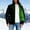 Green, variant on Women's Hooded Puffer Jacket- Quilted Casual Stand Collar Zip-Up Coat with Front Pockets Black Size XL