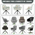 thumbnail image 6 of Whosucclay Flower Leaf Print Swivel Armrest Curved Back Cover, Universal Elastic Office Chair Slipcovers, Stretch Wingback Dining Chair Cover Protector, for Vanity Living Room, 6 of 7