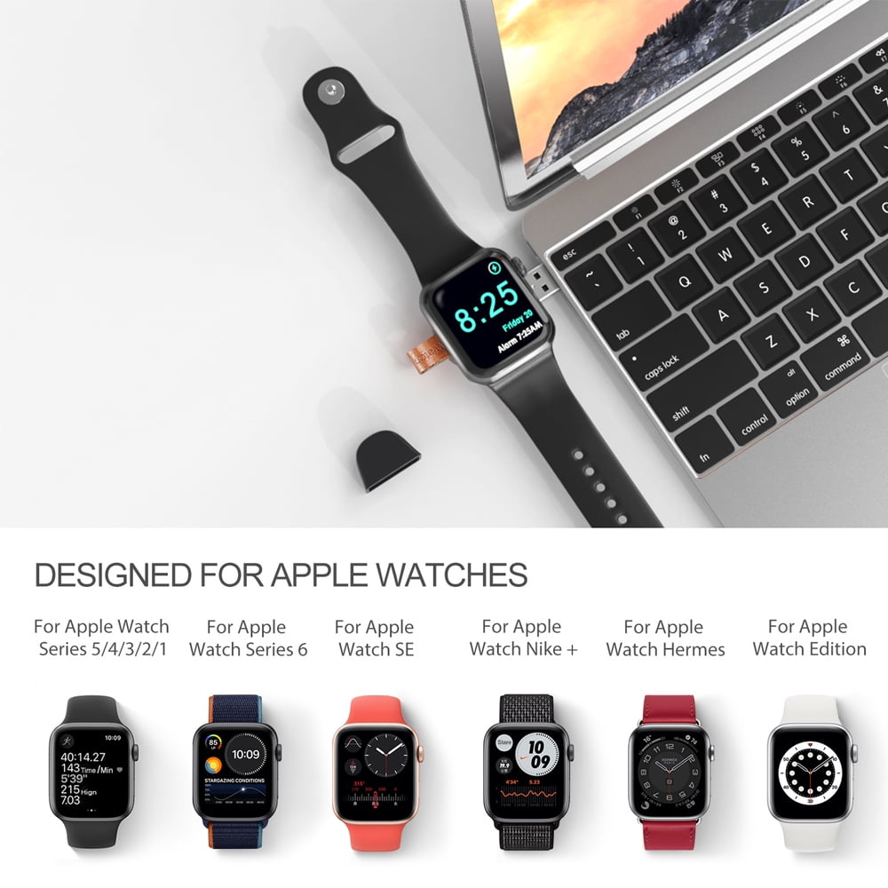 Zdew 2pcs Charger For Apple Watch Portable Iwatch Usb Wireless Charger Travel Cordless Charger With Light Weight Magnetic Quick Charge For Apple Watc