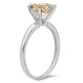 thumbnail image 4 of 2 ct Round Cut Simulated Champagne Diamond Solitaire 14K White Gold Womens Engagement Ring, 4 of 6