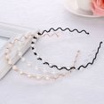 thumbnail image 1 of Diadema ondulada para mujer, antideslizante, brillante, con diamantes de imitación y perla, banda estrecha, antioxidante, elástica, para decoración del cabello, para fiestas, bailes de graduación,, 1 of 8