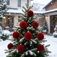 thumbnail image 4 of Christmas Ornaments Balls Flocked Christmas Tree 15PCS Plastic Balls Xmas Hanging Ornaments Decoration, 4 of 6