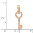 thumbnail image 3 of Real 14kt Rose Gold 3D Polished Heart Key Charm Pendant; for Adults and Teens; for Women and Men, 3 of 3