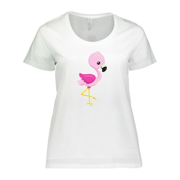 Inktastic Cute Flamingo, Baby Flamingo, Pink Flamingo, Bird Women's Plus Size T-Shirt