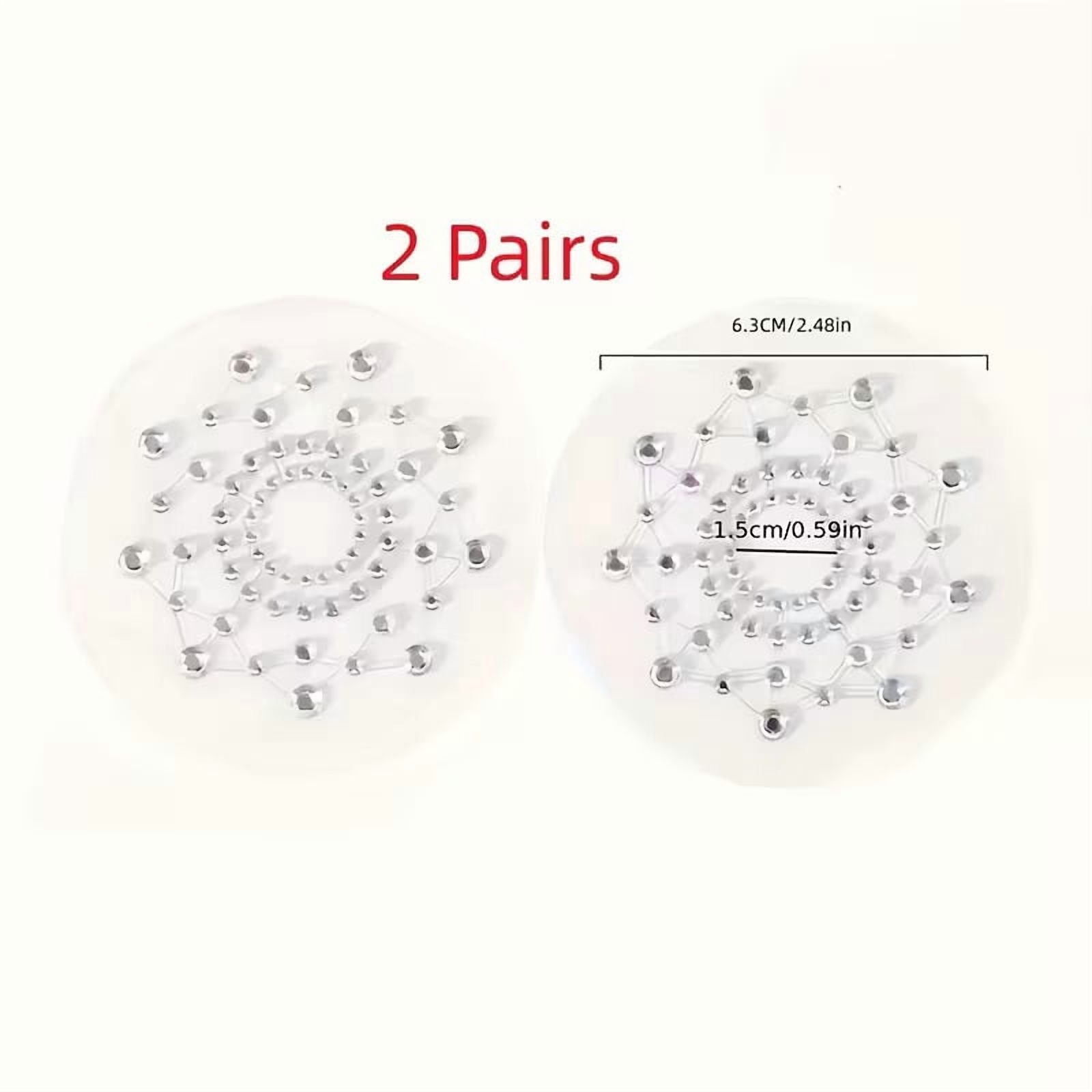 2 Pairs Elegant Geometric Nipple Shields Transparent Self-Adhesive Nipple Covers for Women Reusable Silicone Pasties for Dresses T-Shirts Swimwear