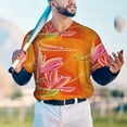 thumbnail image 6 of Daiia Orange Flower Psychedelic Mens Baseball Jersey Button Down Shirts Short Sleeve Sports Uniforms-3X-Large, 6 of 9