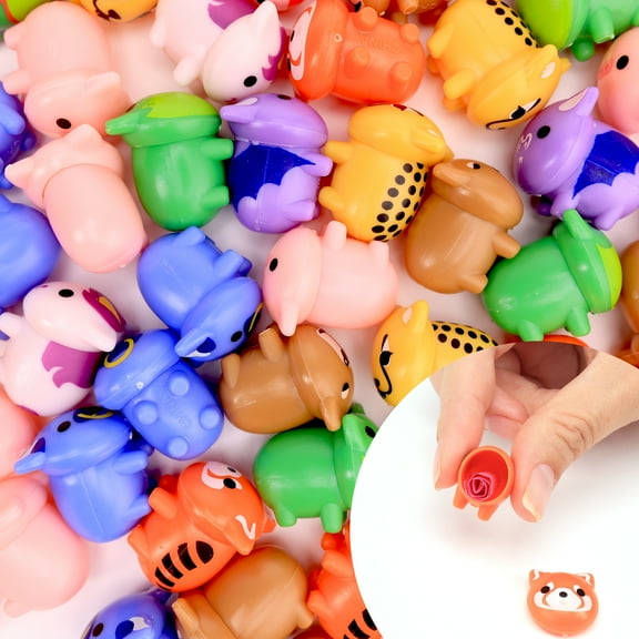 Bulk Toys - Acorn-Shaped Animal Figurines for Kids - 100 Pcs Small Figurines for Party Favors Easter Egg Fillers Goodie Bag Supplies Pinata Stuffers - Bulk Gifts for Kids - Vending Machine Toys