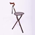 thumbnail image 1 of Portable Lightweight Folding Cane Chair Stool with 3 Legs for Elderly, 1 of 4