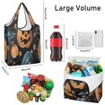 thumbnail image 3 of 5 Pack Foldable Shopping Bag,Halloween Pumpkins Skulls Bats and Eyeballs Reusable Grocery Bags with Pockets,Large Reusable Tote Bags with Handles Waterproof & Lightweight, 3 of 6