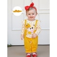 thumbnail image 5 of BemeyourBBs Baby Girl Bear Patch Romper Ruffle Long Sleeve Jumpsuit with Headband, 5 of 9