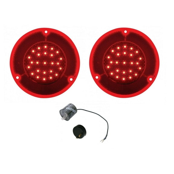 United Pacific LED Tail Light Set w/ LED Flasher 1967-1972 Chevy Stepside Trucks