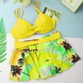 thumbnail image 4 of Womens High Waisted V-Neck Twists Front Beachwear Split Spaghetti Printed Bikini, 4 of 19
