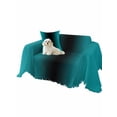 thumbnail image 2 of Teal Black Ombre Couch Cover for 2 Cushion Couch, Gradient Contemporary Abstract Art Washable Love Seat Sofa Covers Slipcover, Throw Sofa Covers for Pets, Furniture Protector 71"x102", 2 of 9