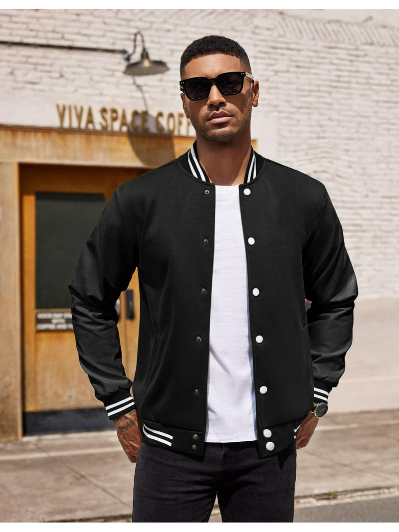 COOFANDY Mens Casual Varsity Jacket Football Bomber Jackets