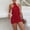 Red, variant on Morttic Backless Halter Mini Dress for Women – Ruched Waist Sleeveless Tight Fit Solid Color Beach Dress Vacation Outfit Pink,XS