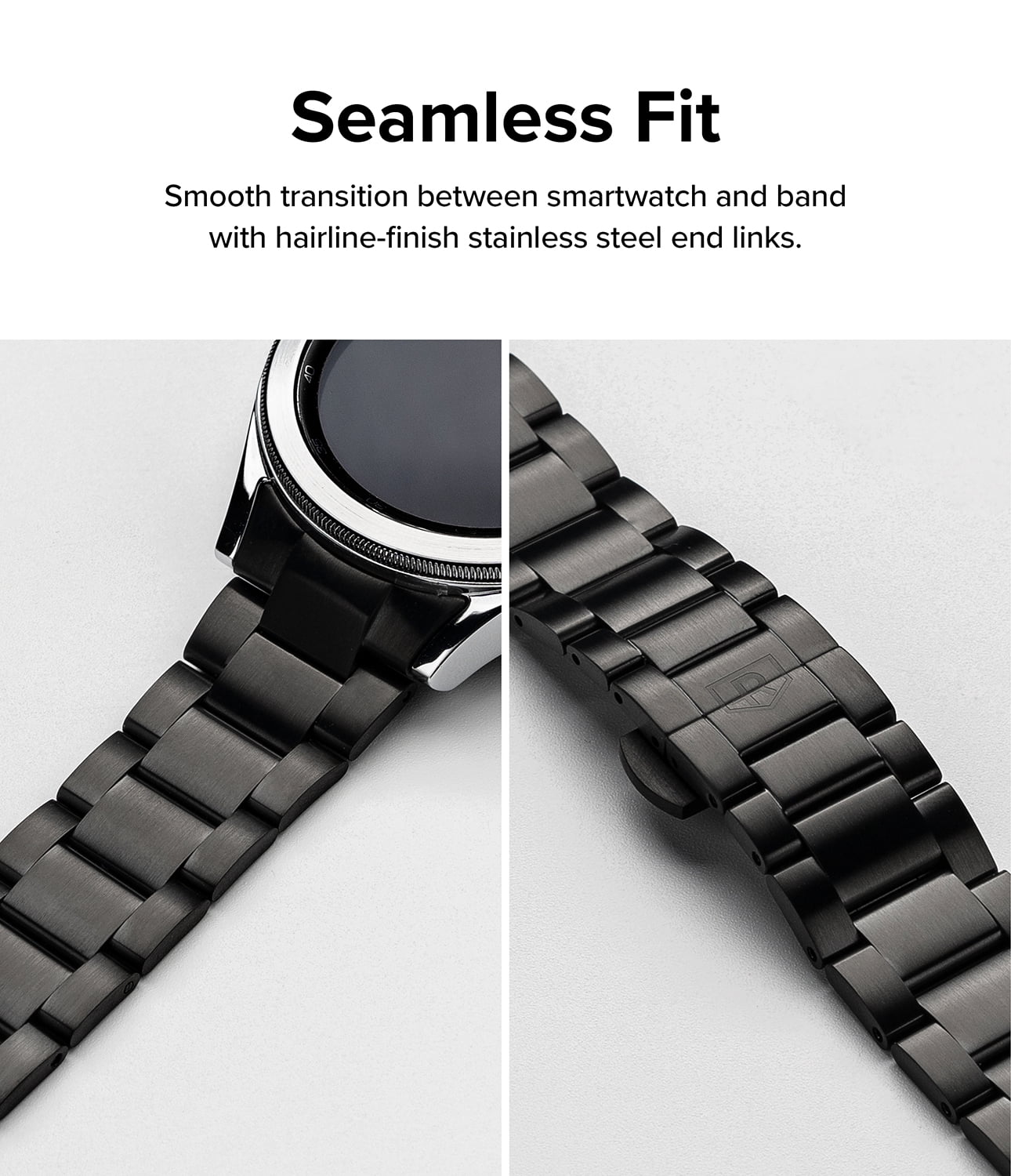 Ringke Galaxy Watch 4 Classic 42mm Band Metal One, Stainless Steel Smartwatch Band Replacement - Black
